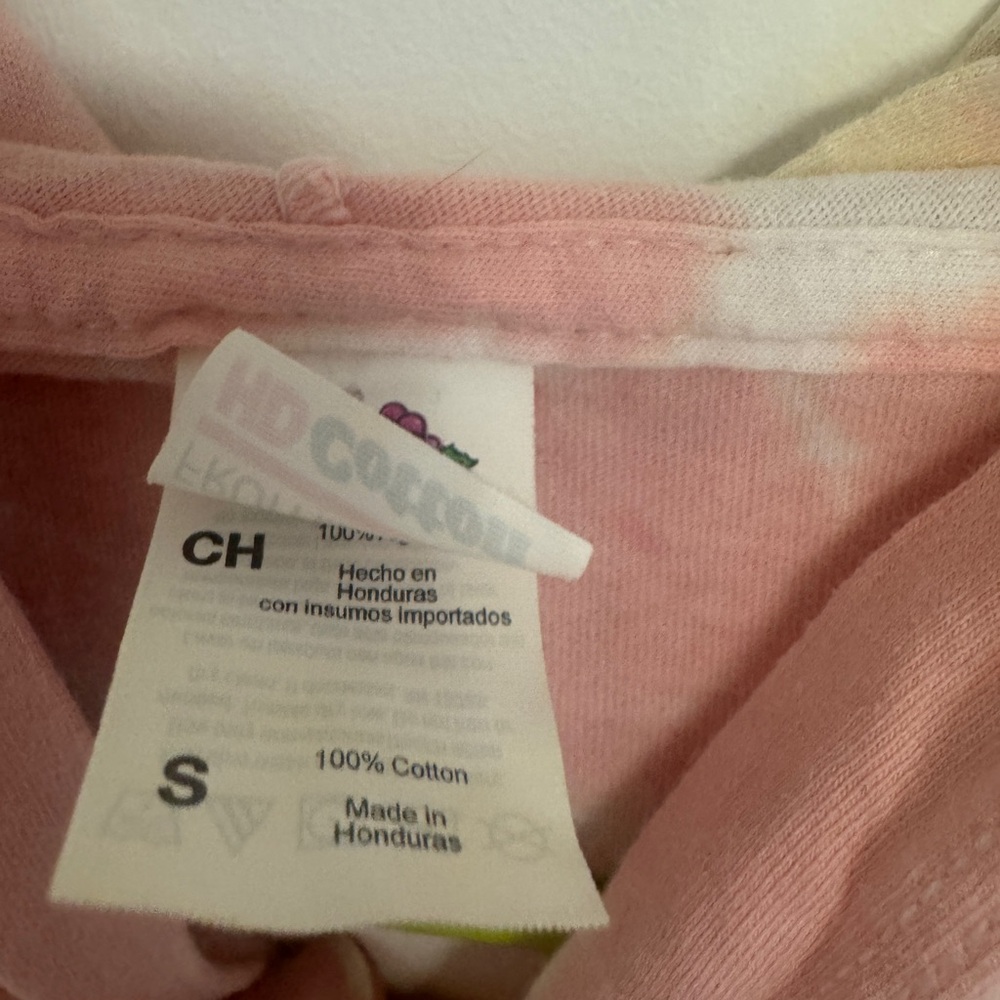 Arizona  Long Sleeve Pink and Yellow Tie-Dye Hooded Top - Picture 4 of 7